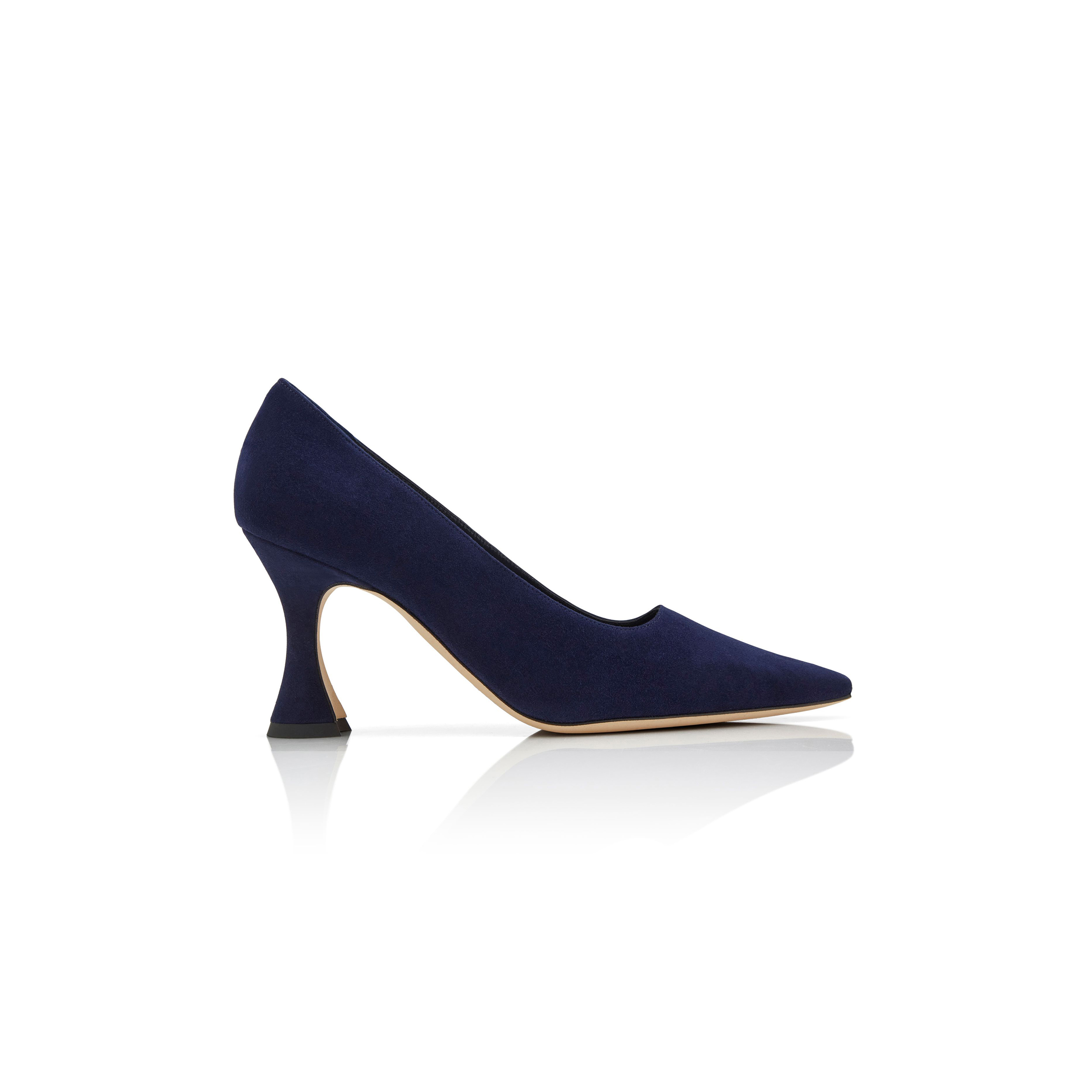 man010 B1ahn*k loumaj navy blue suede pointed toe pumps 424-1908-0008